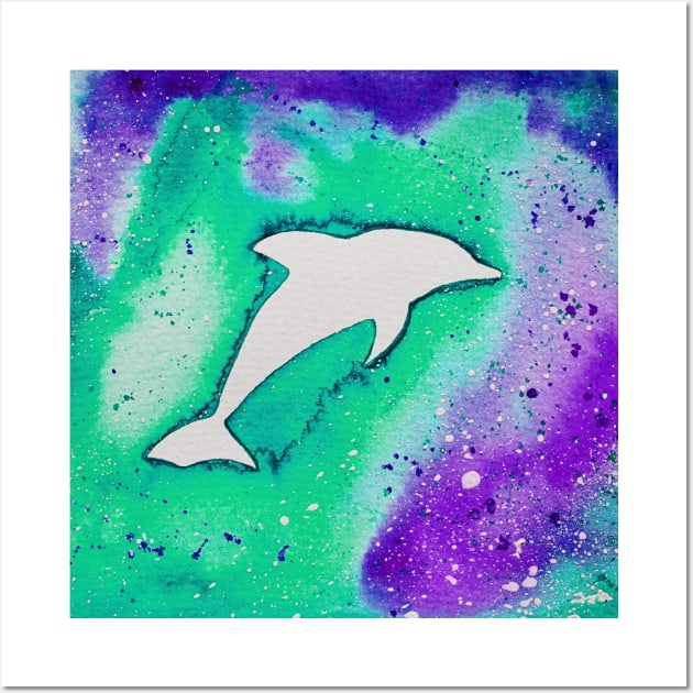 Dolphin in green Wall Art by KissArt